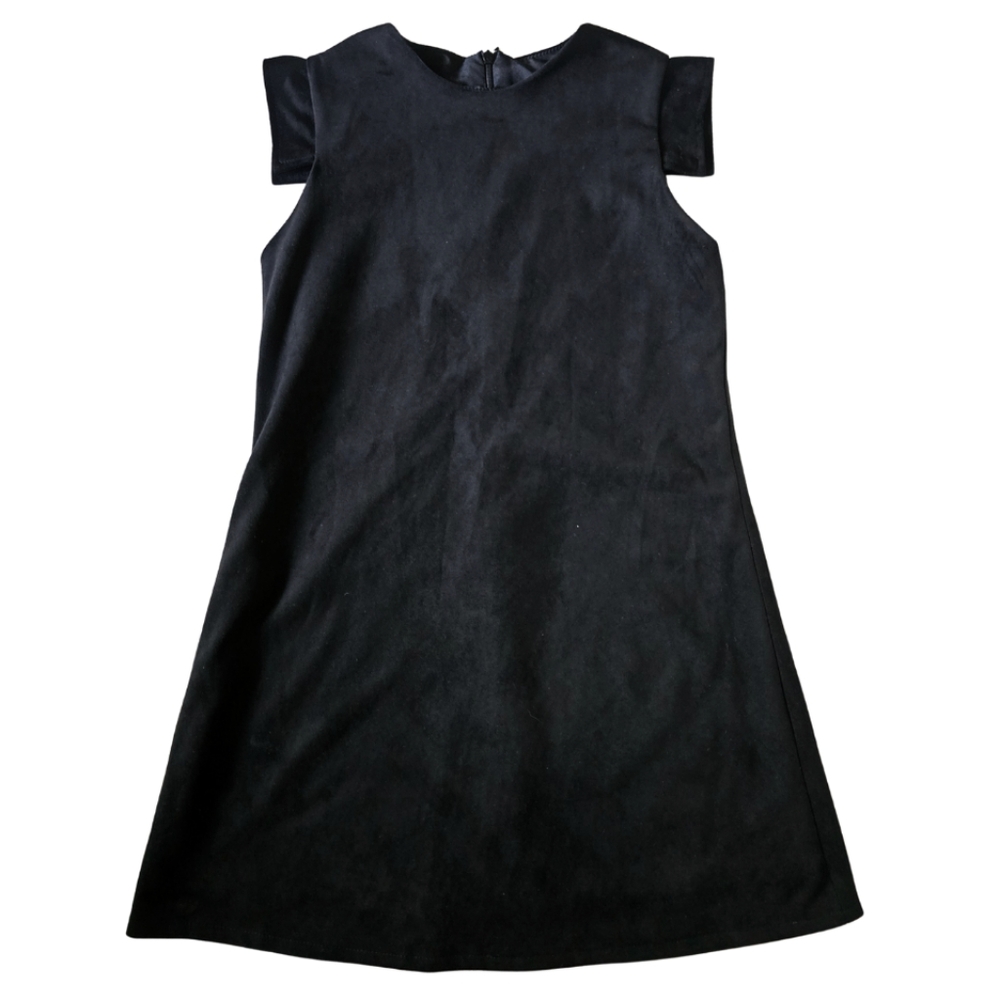 SUSANNE LIVELY DESIGNS Faux Suede Knit A-Line Dress Black Size 10 Girls